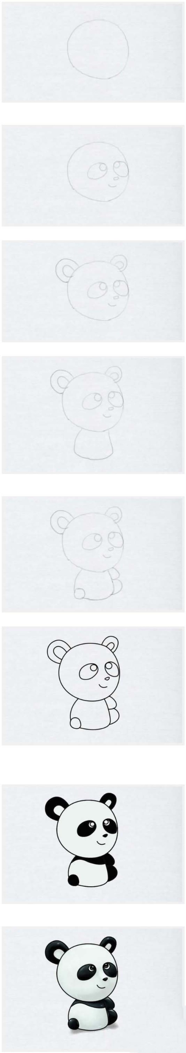 怎么画可爱的国宝大熊猫