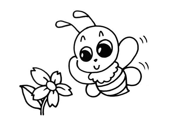 采花的小蜜蜂简笔画