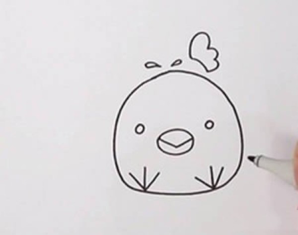 小鸡破壳简笔画
