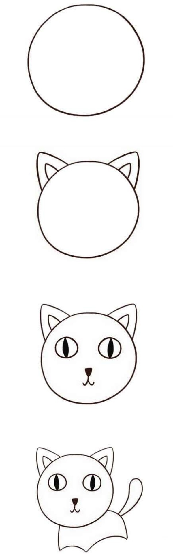 如何画卡通小猫咪