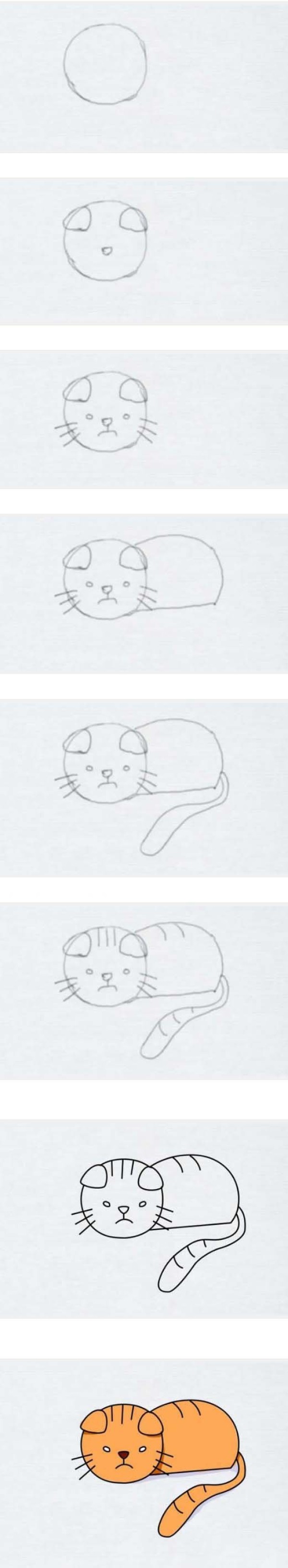 黄色的小猫简笔画