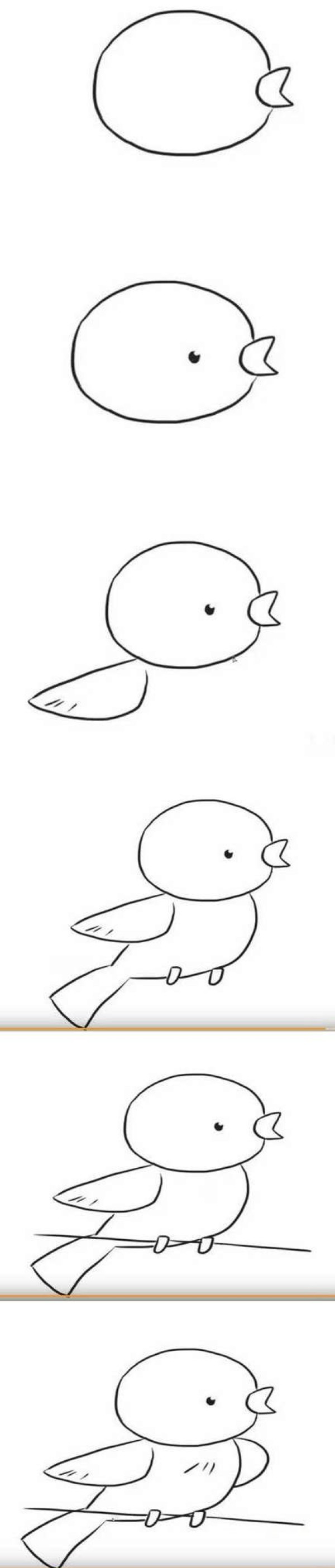 树枝上的黄鹂鸟简笔画