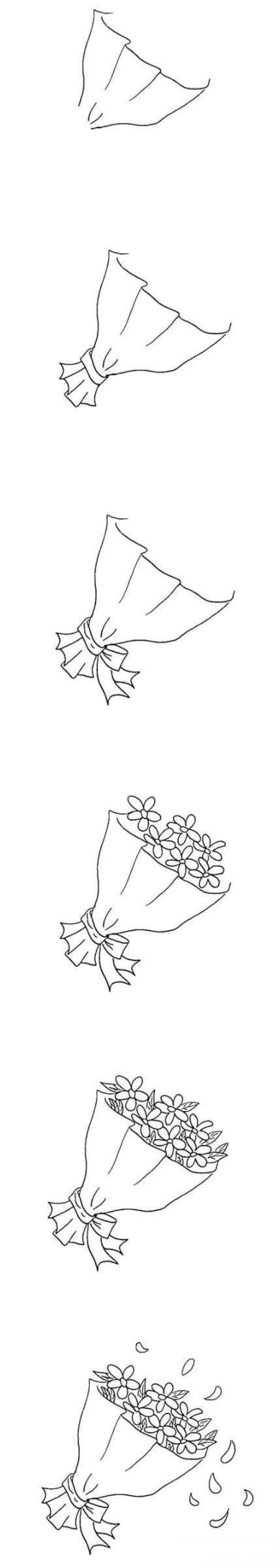 美丽的一束鲜花简笔画