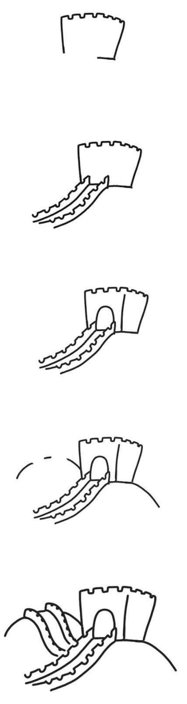 怎么画古建筑万里长城