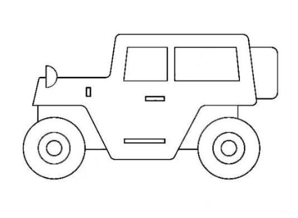 彩色越野车简笔画