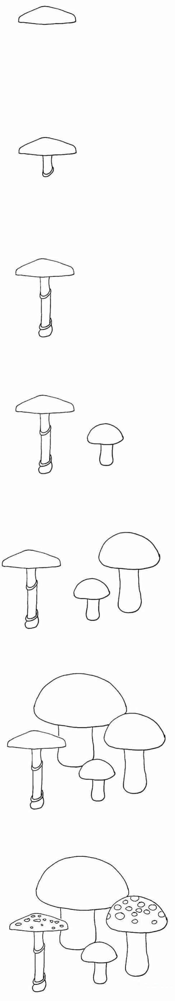 怎么画漂亮蘑菇涂颜色