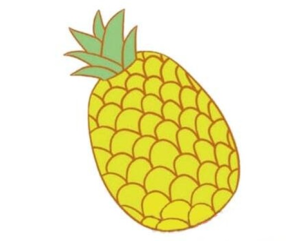卡通彩色凤梨简笔画