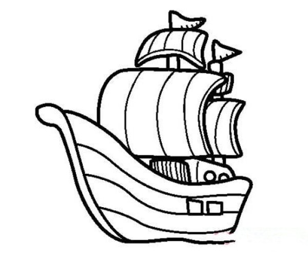 海盗帆船怎么画