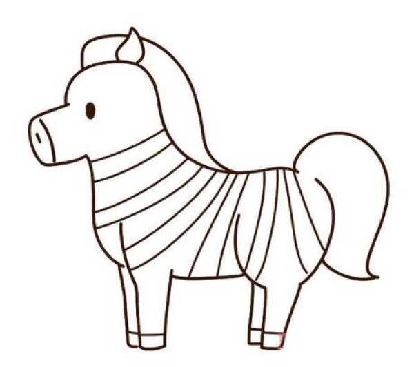 彩色斑马简笔画