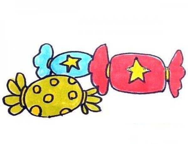 儿童卡通糖果简笔画