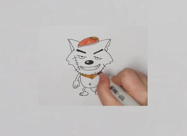 彩色灰太狼怎么画
