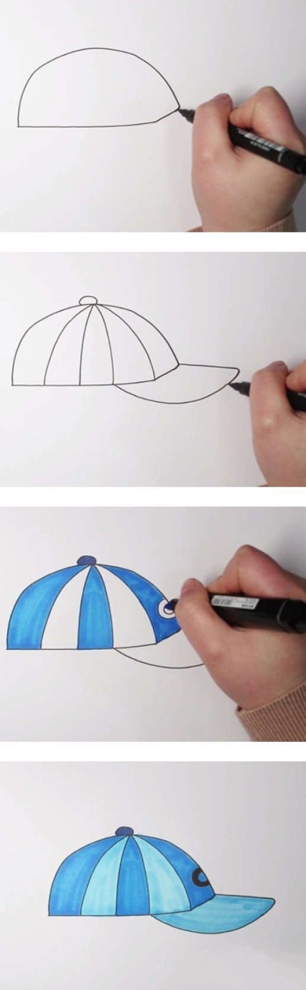 鸭舌帽简笔画