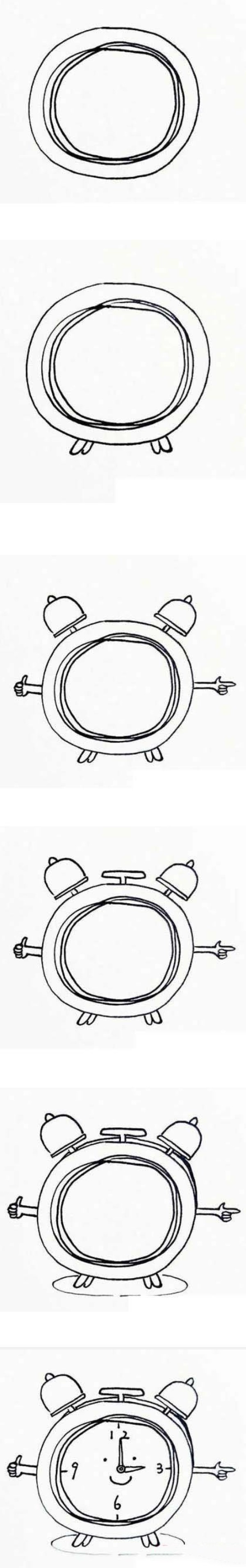 卡通闹钟怎么画