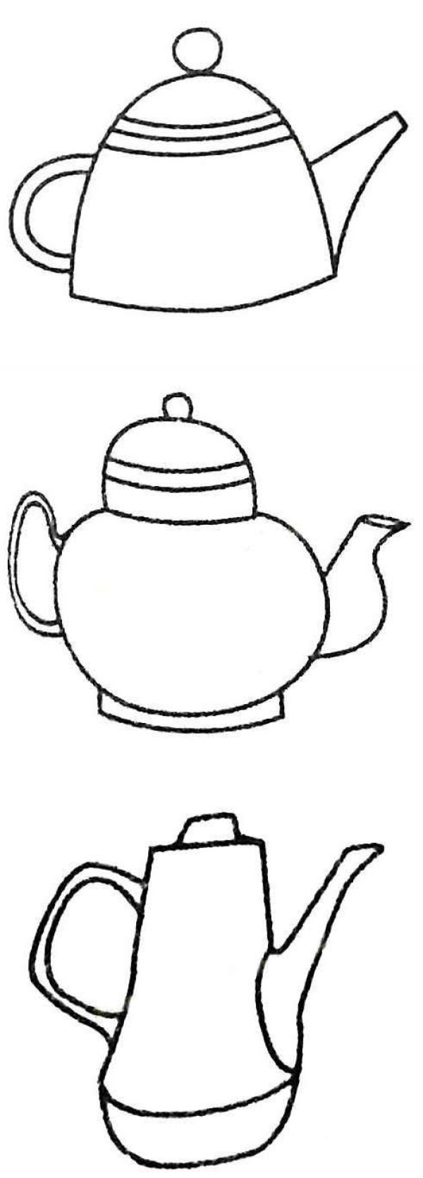 各种茶壶的画法