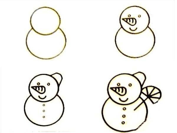 怎么画雪人