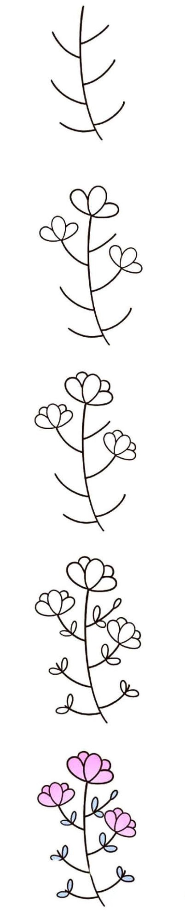 漂亮小花朵简笔画