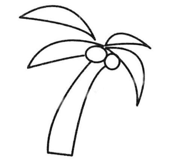海滩椰子树简笔画