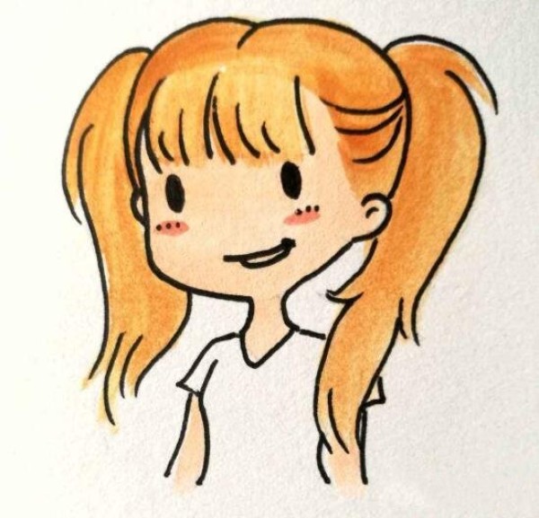 卡通小女孩简笔画