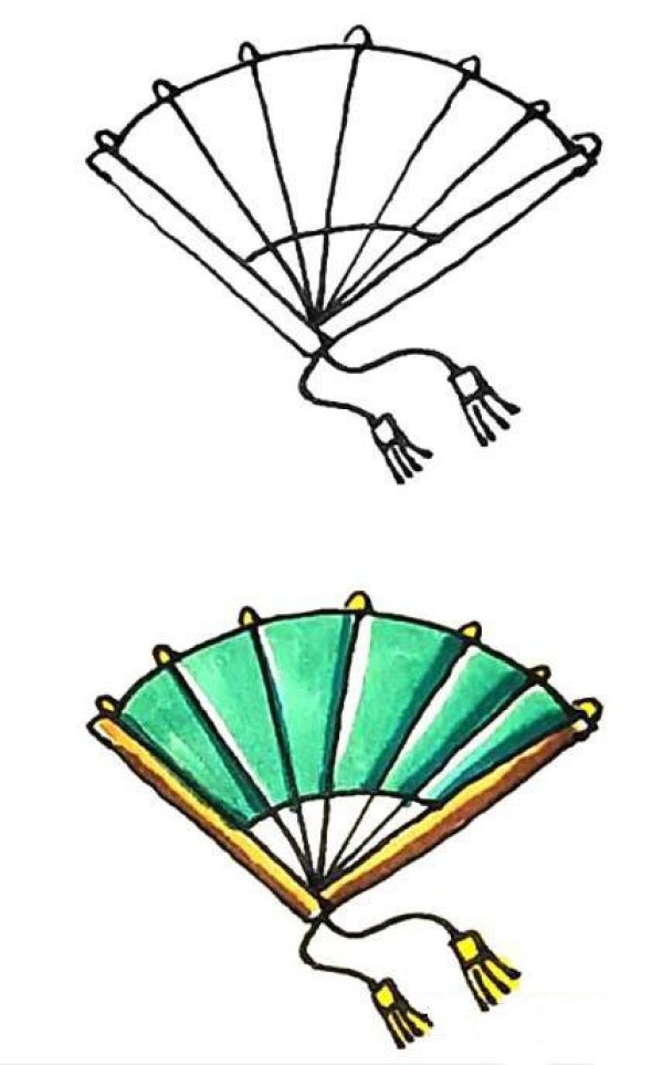 日本扇子怎么画