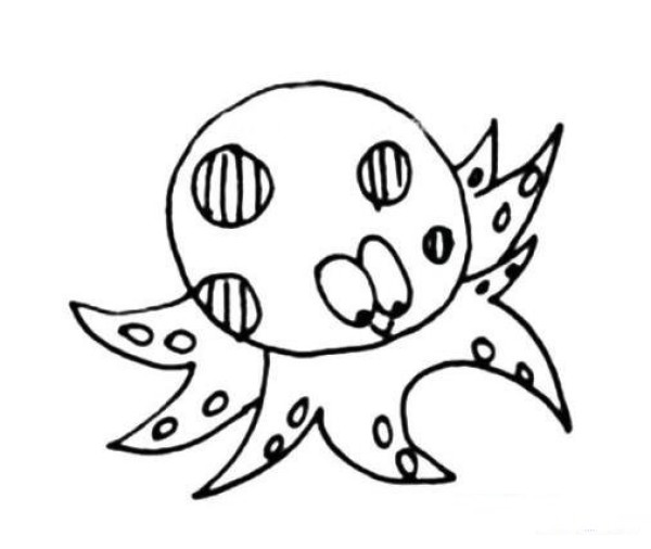 卡通小章鱼简笔画