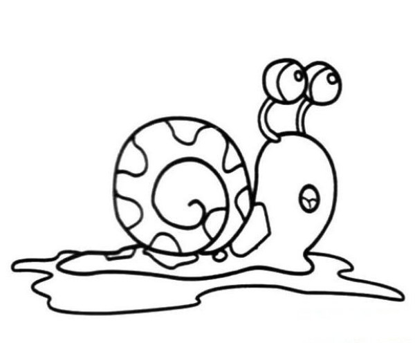 卡通小蜗牛简笔画