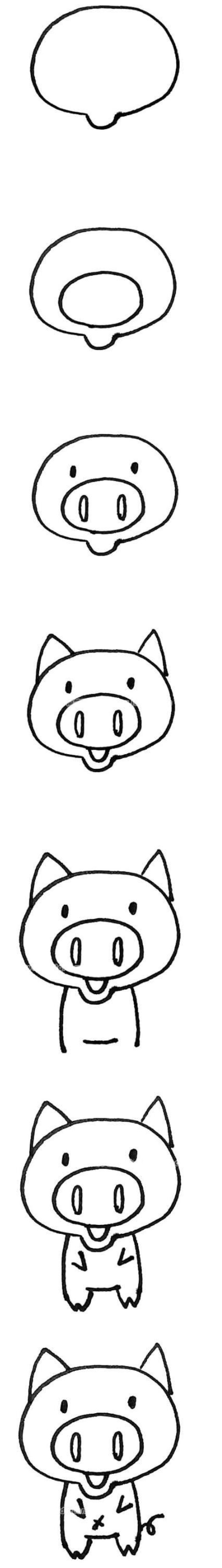 可爱小猪简笔画