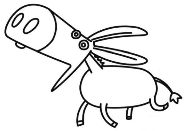 卡通毛驴简笔画