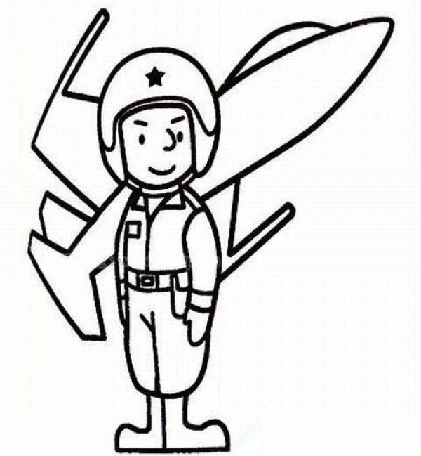在天空中飞翔的空军怎么画
