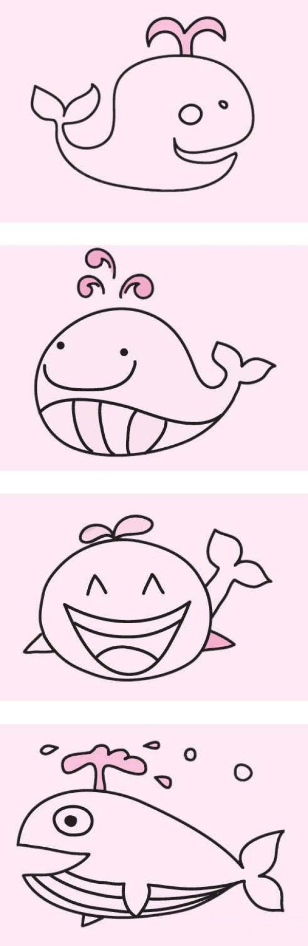 简单蓝鲸鱼怎么画