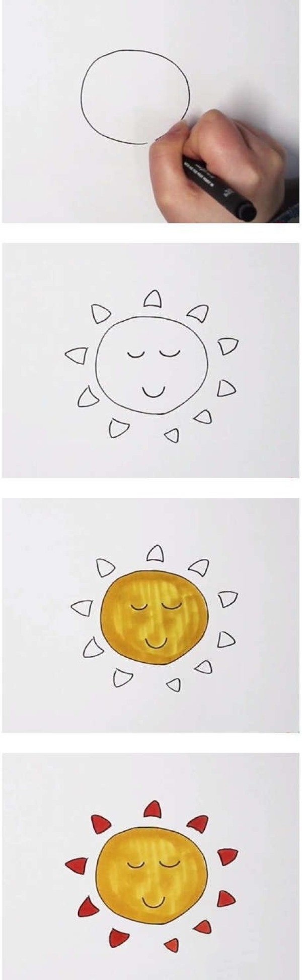 怎么画卡通太阳