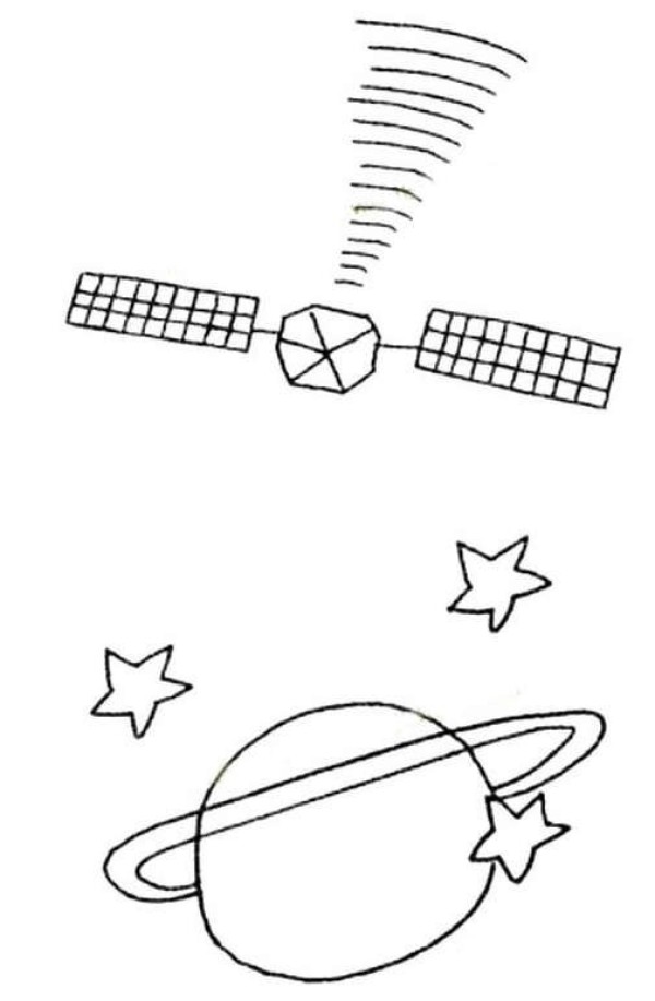 人造卫星简笔画