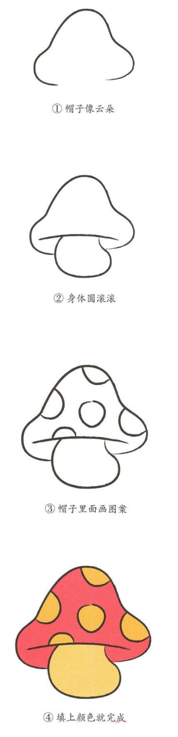 怎么画小蘑菇