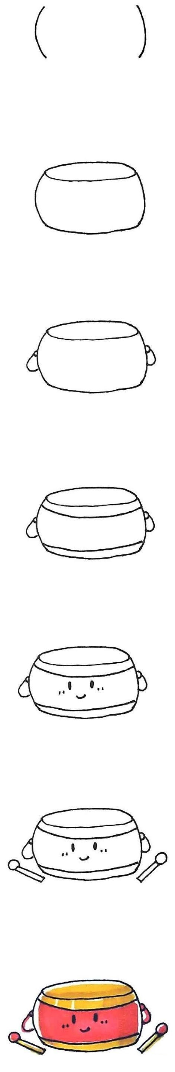大鼓简笔画