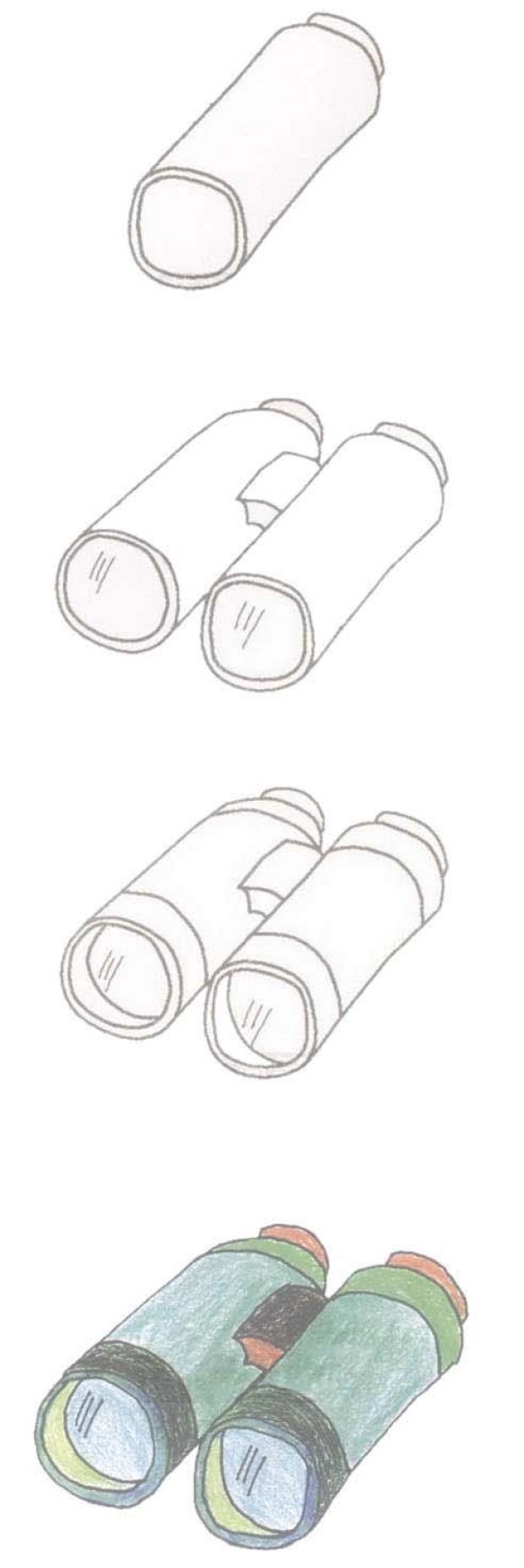 儿童望远镜简笔画画法步骤图