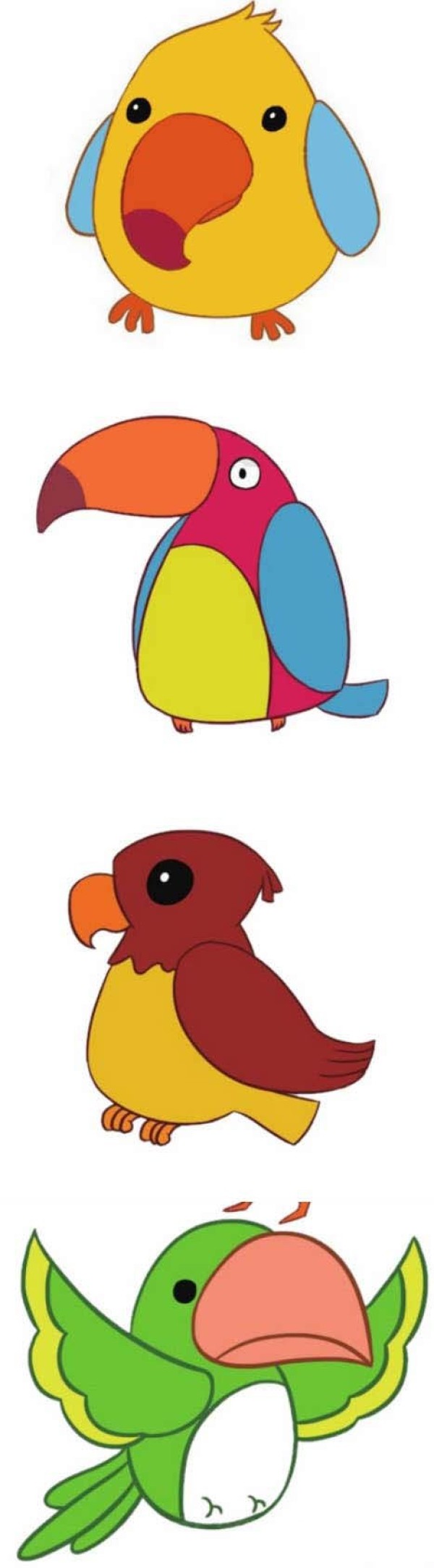 卡通鹦鹉怎么画好看