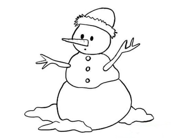 怎么画可爱小雪人