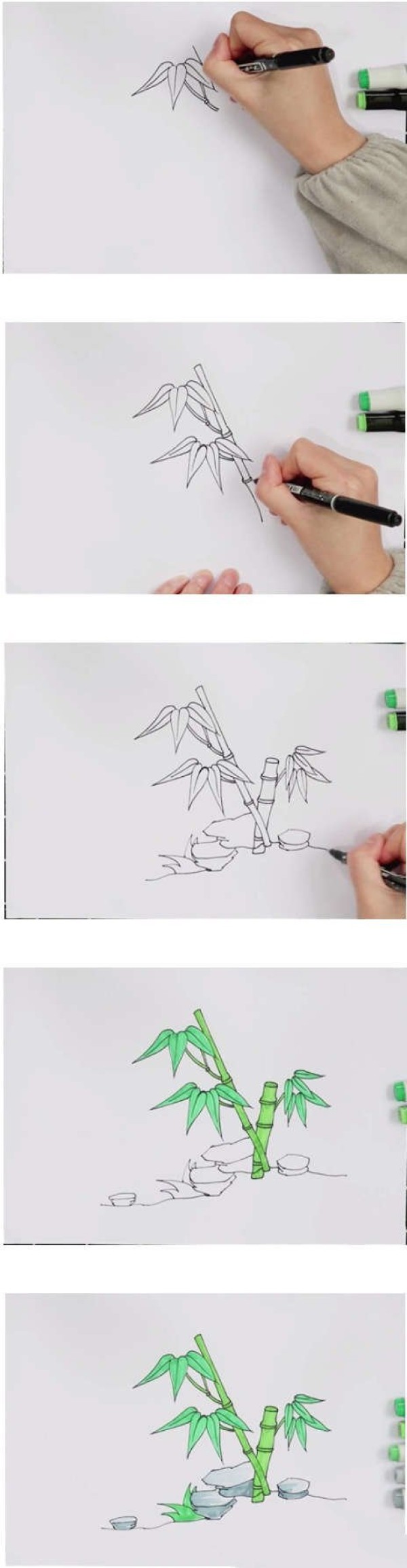 手绘竹子简笔画