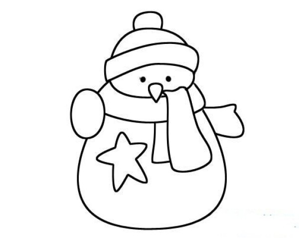 怎么画可爱小雪人