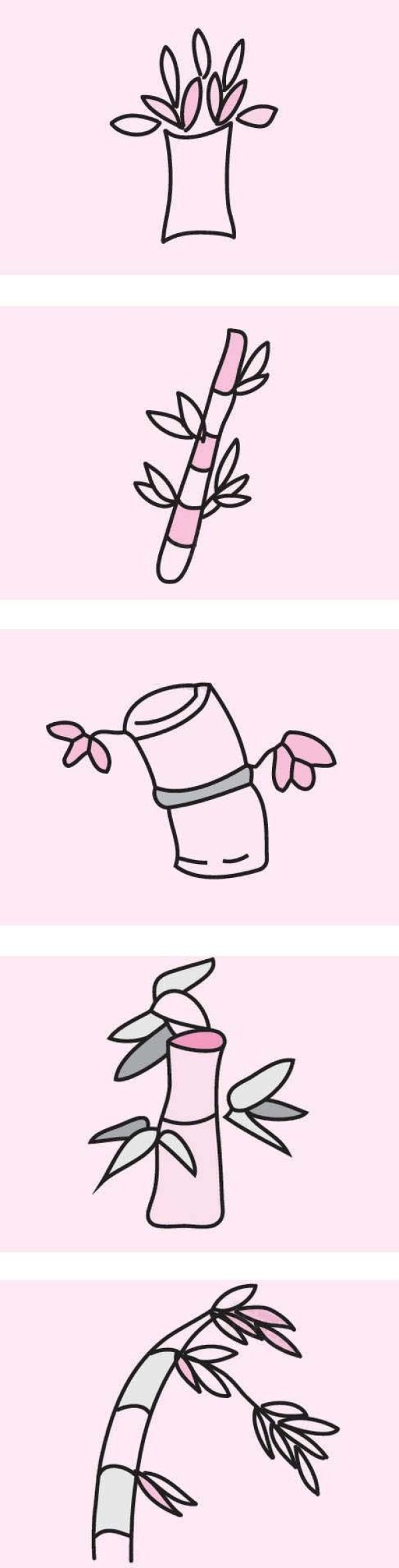 春天竹子怎么画