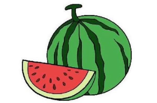 彩色西瓜简笔画