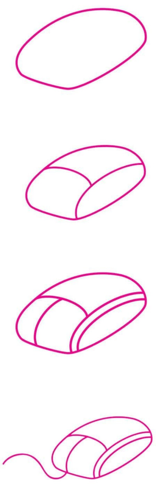 幼儿一步一步画鼠标简笔画