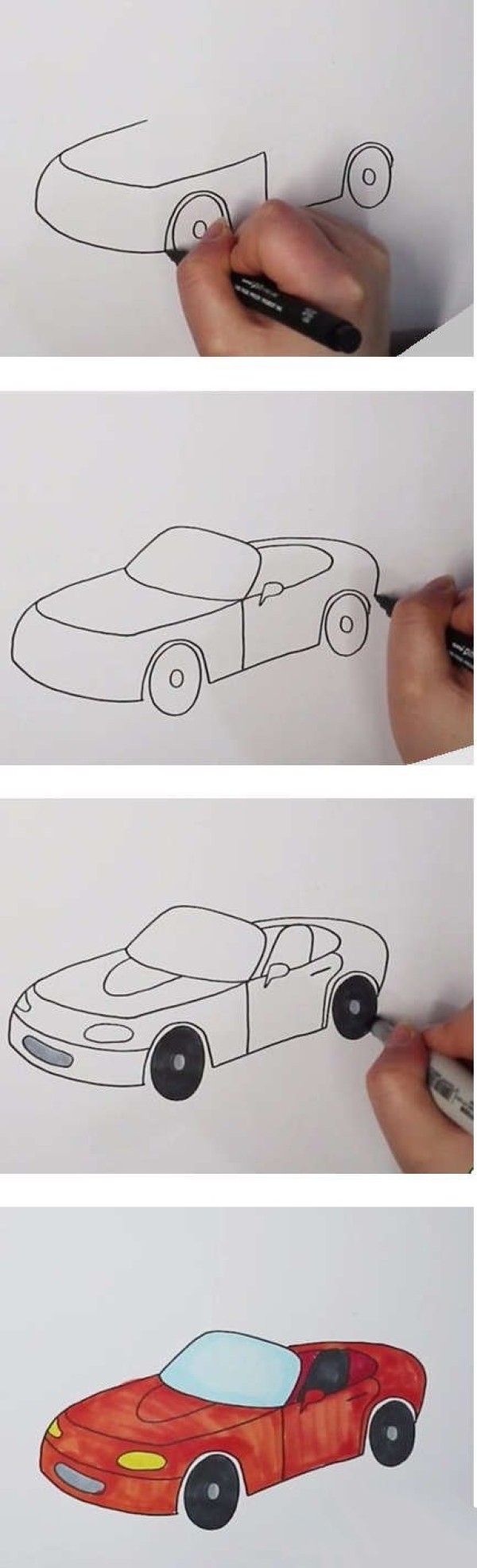 儿童跑车简笔画