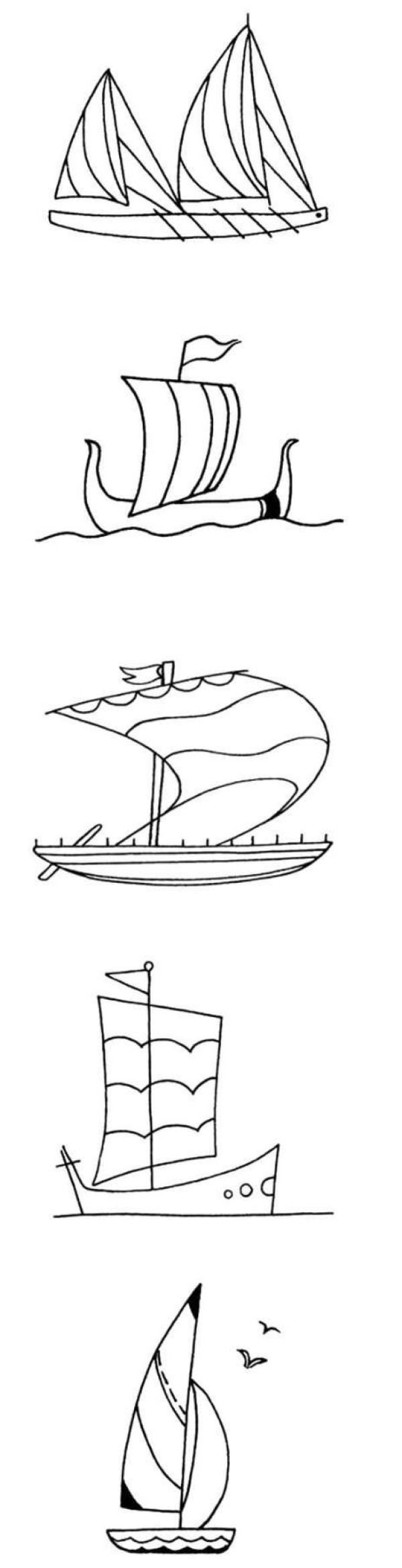 帆船简笔画
