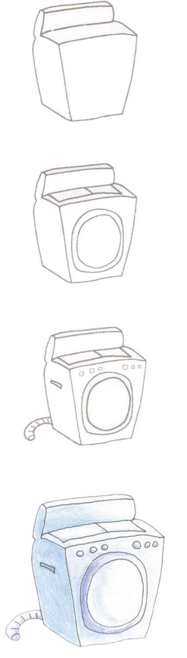 手绘儿童洗衣机简笔画