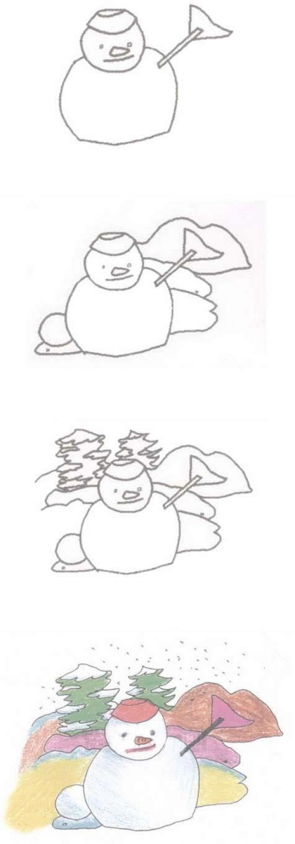 可爱的小雪人简笔画