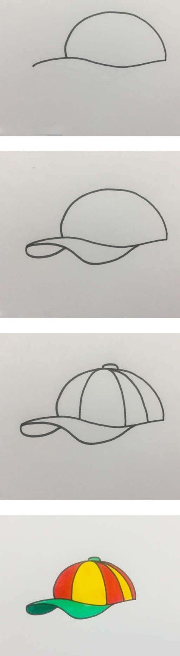 儿童鸭舌帽简笔画