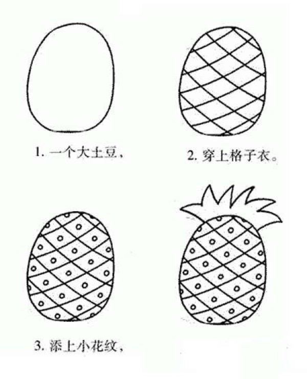 如何画凤梨