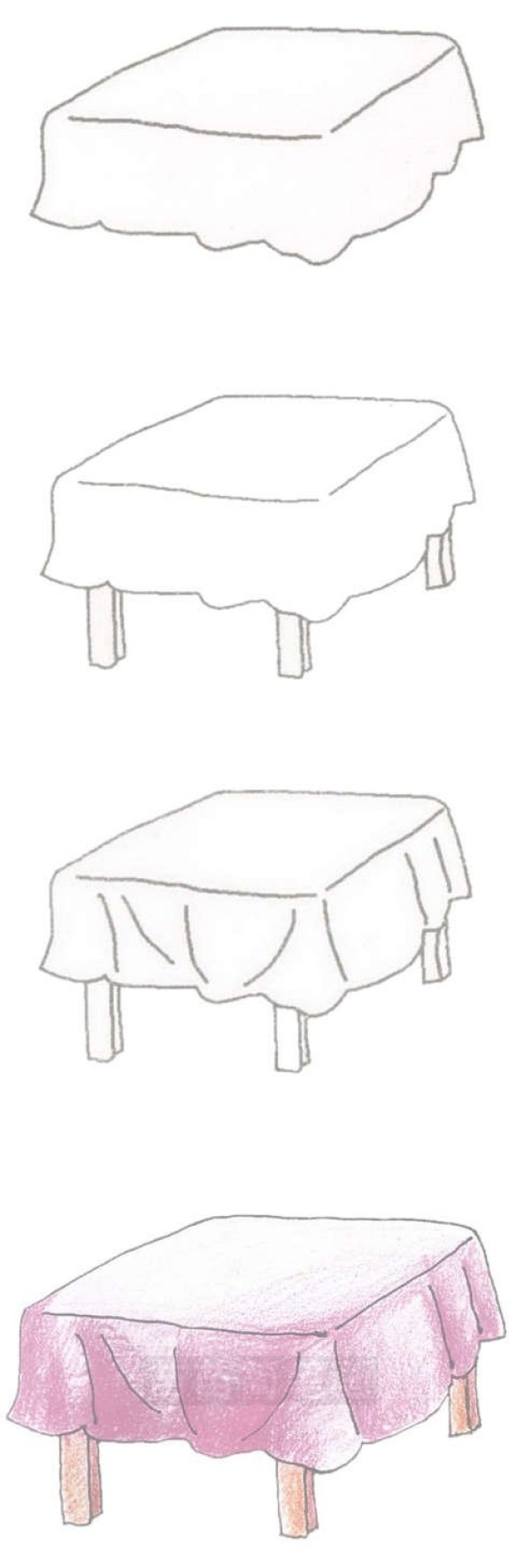 四方桌子简笔画