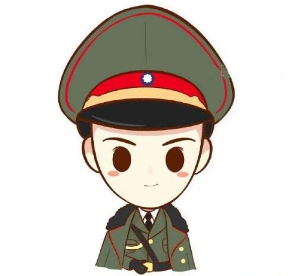 卡通军人怎么画