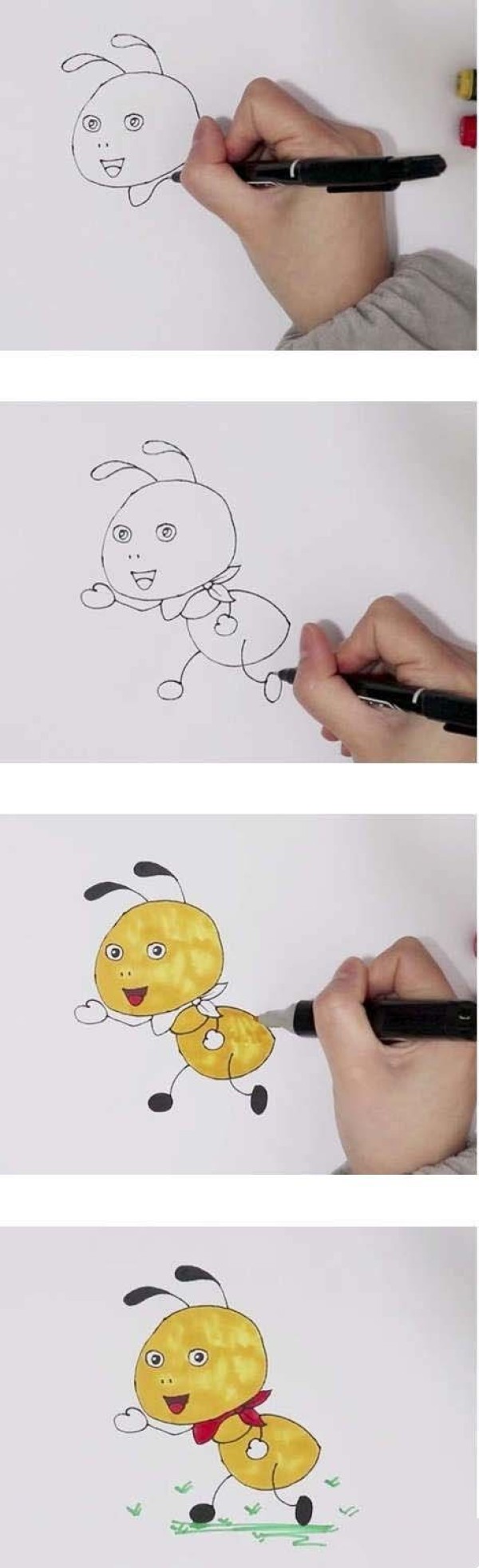 怎么画卡通蚂蚁